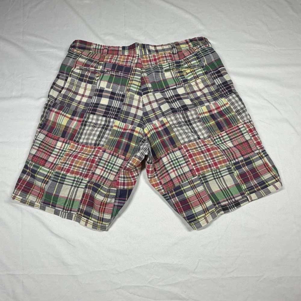 Polo Ralph Lauren 34 Waist Patchwork Plaid Bermuda Shorts Multicolor Cotton Men